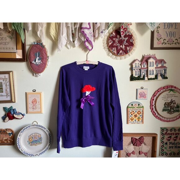 90's/Y2K vintage NWT p.g.b. red hat society applique sweatshirt - Picture 1 of 8